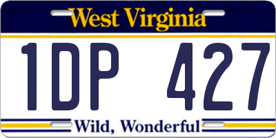 WV license plate 1DP427
