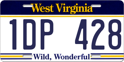 WV license plate 1DP428