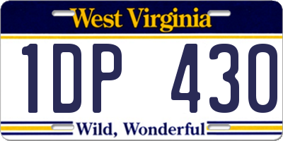 WV license plate 1DP430