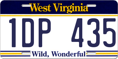 WV license plate 1DP435