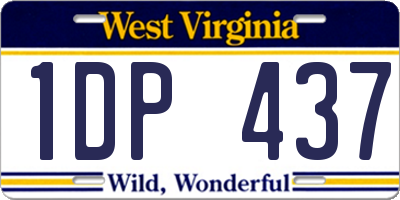 WV license plate 1DP437