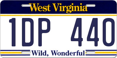 WV license plate 1DP440