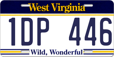 WV license plate 1DP446