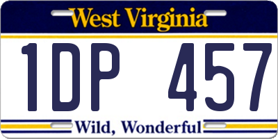 WV license plate 1DP457