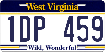 WV license plate 1DP459