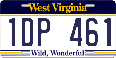 WV license plate 1DP461