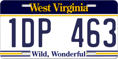 WV license plate 1DP463