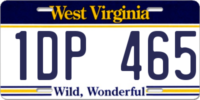 WV license plate 1DP465