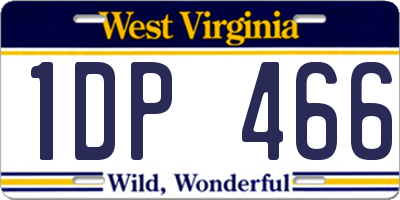 WV license plate 1DP466