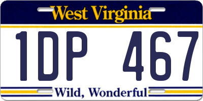 WV license plate 1DP467