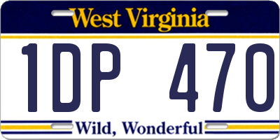 WV license plate 1DP470