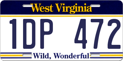 WV license plate 1DP472