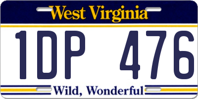 WV license plate 1DP476