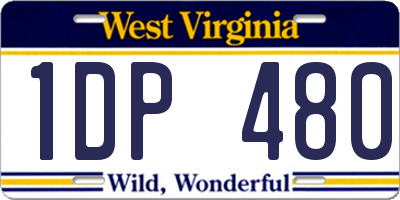WV license plate 1DP480
