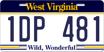 WV license plate 1DP481