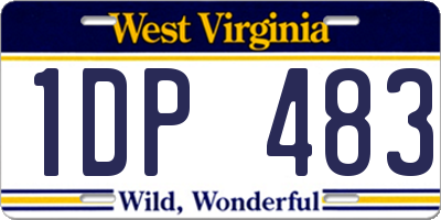 WV license plate 1DP483