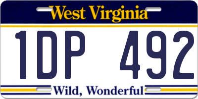 WV license plate 1DP492