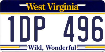 WV license plate 1DP496