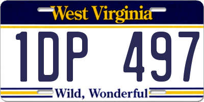 WV license plate 1DP497
