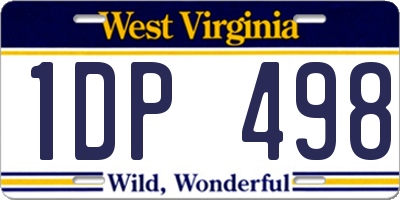 WV license plate 1DP498