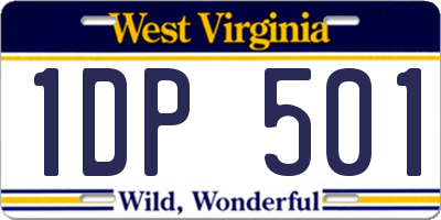 WV license plate 1DP501