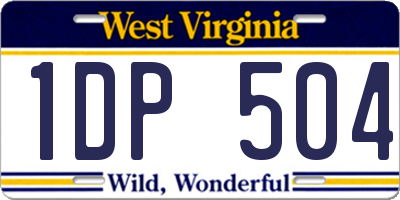 WV license plate 1DP504