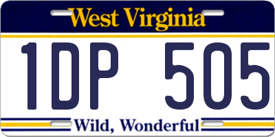 WV license plate 1DP505