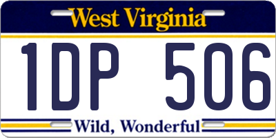 WV license plate 1DP506