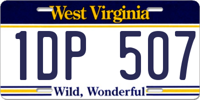 WV license plate 1DP507