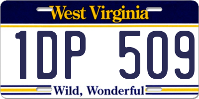 WV license plate 1DP509