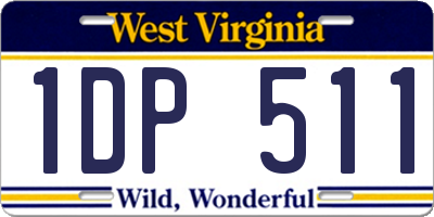 WV license plate 1DP511