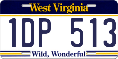 WV license plate 1DP513