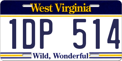 WV license plate 1DP514