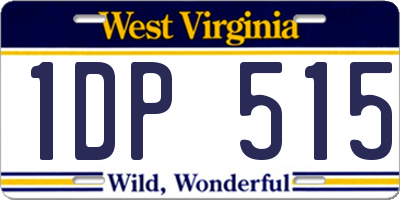 WV license plate 1DP515