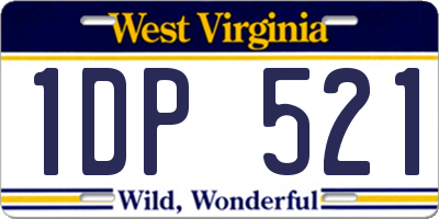 WV license plate 1DP521