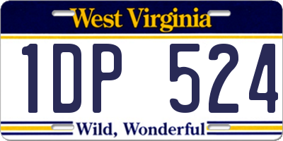 WV license plate 1DP524