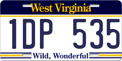 WV license plate 1DP535