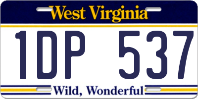 WV license plate 1DP537