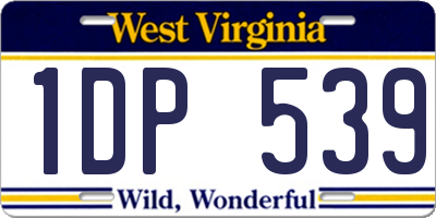 WV license plate 1DP539