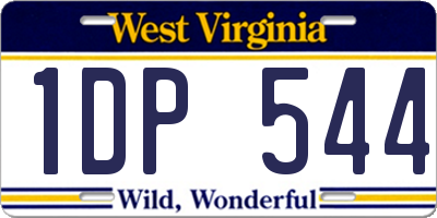 WV license plate 1DP544