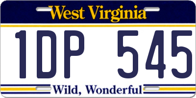 WV license plate 1DP545