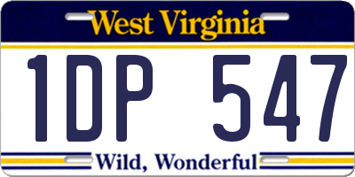 WV license plate 1DP547