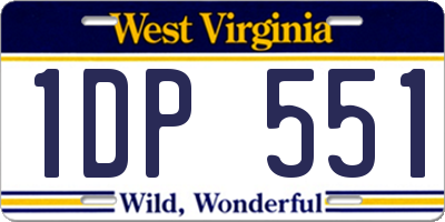 WV license plate 1DP551