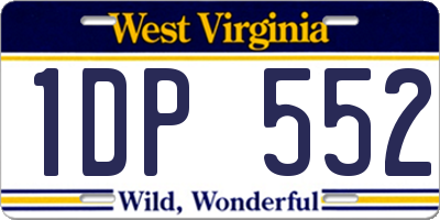 WV license plate 1DP552