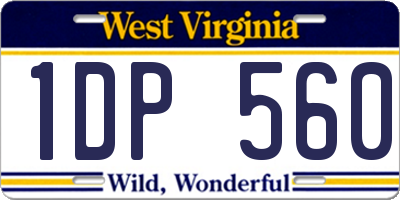 WV license plate 1DP560