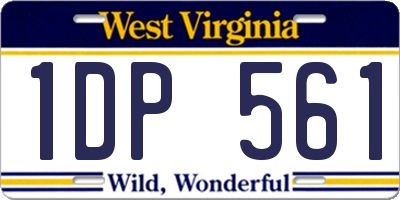 WV license plate 1DP561