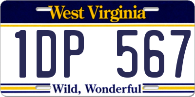 WV license plate 1DP567