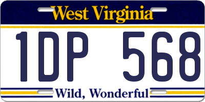 WV license plate 1DP568