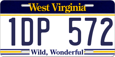 WV license plate 1DP572