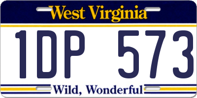 WV license plate 1DP573